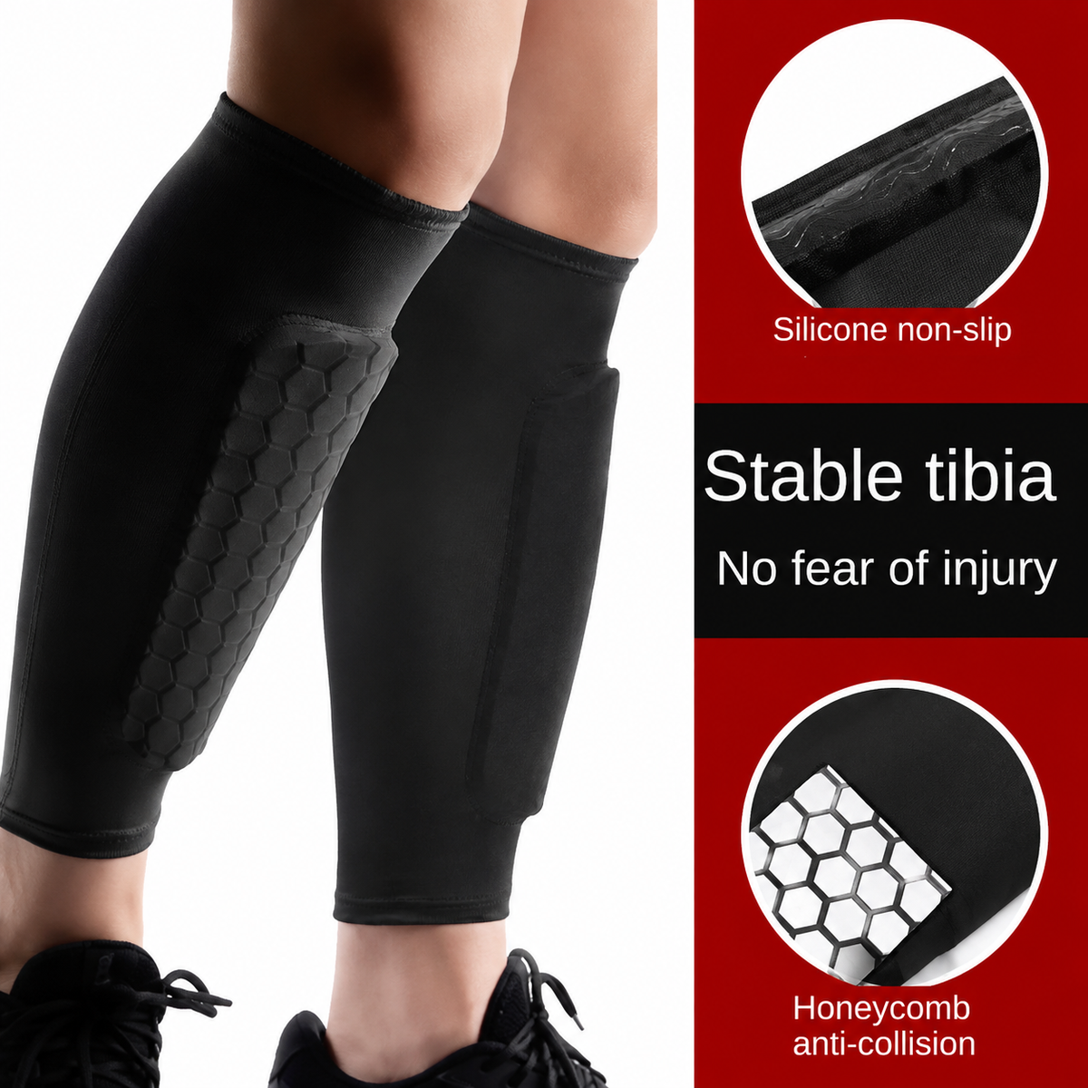 2 PC Honeycomb Soccer Shin Guards Football