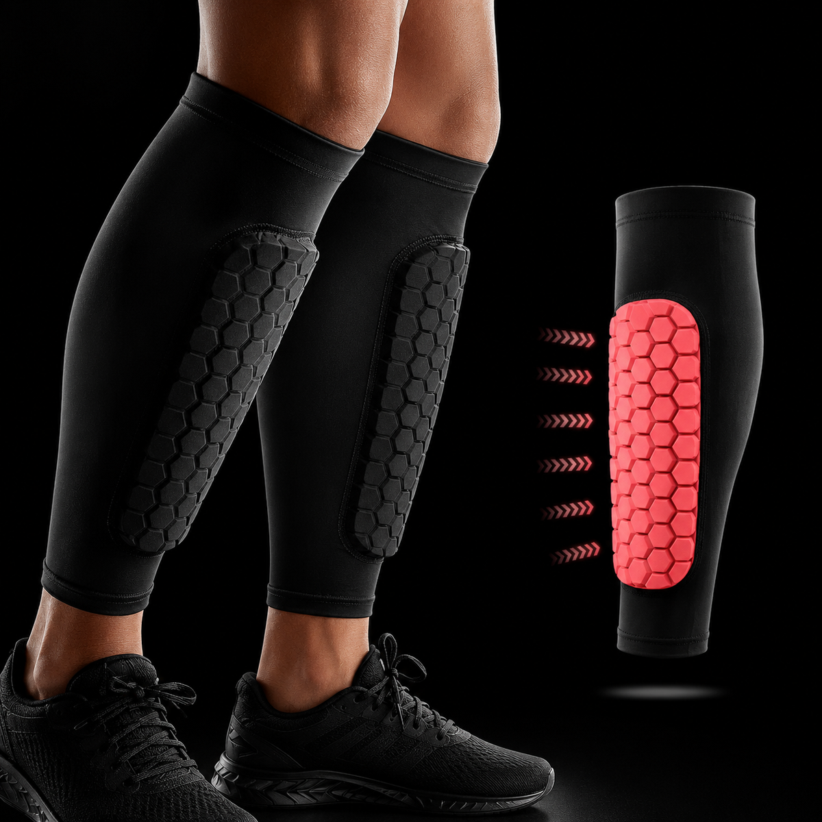 2 PC Honeycomb Soccer Shin Guards Football